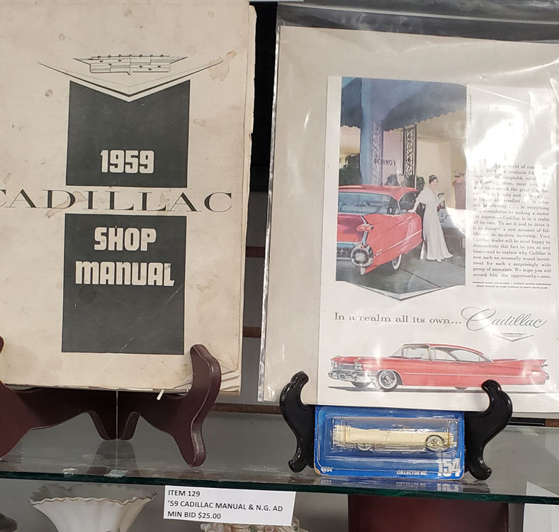 1959 Cadillac shop manual and ad