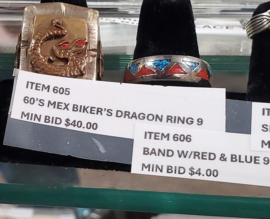 Two rings - one a Biker's dragon