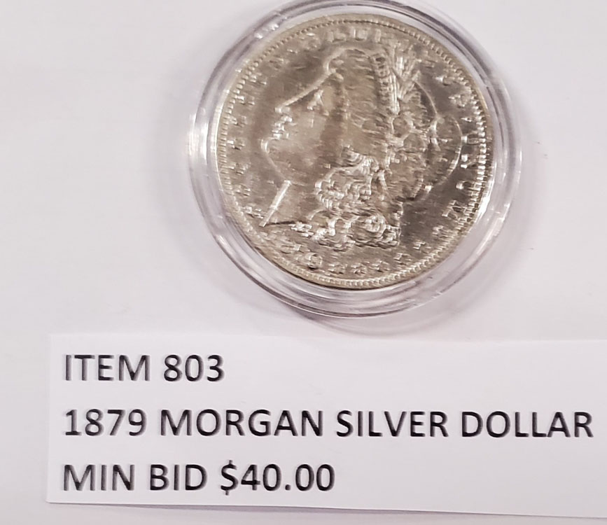 1879 Morgan silver dollar