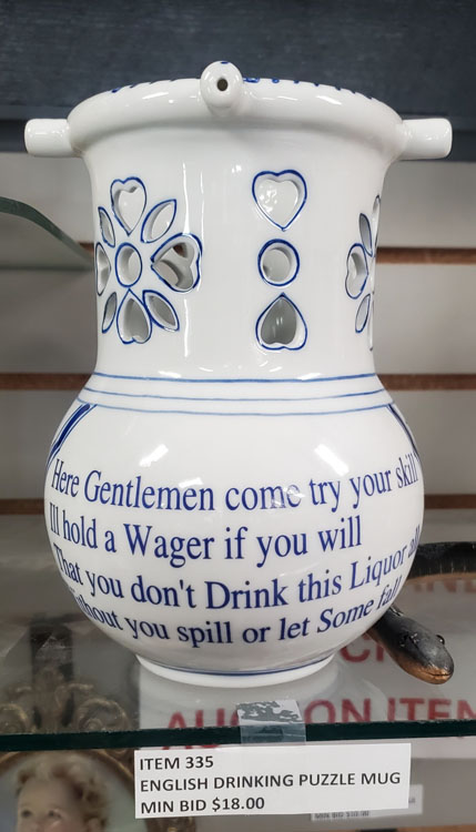English drinking puzzle mug